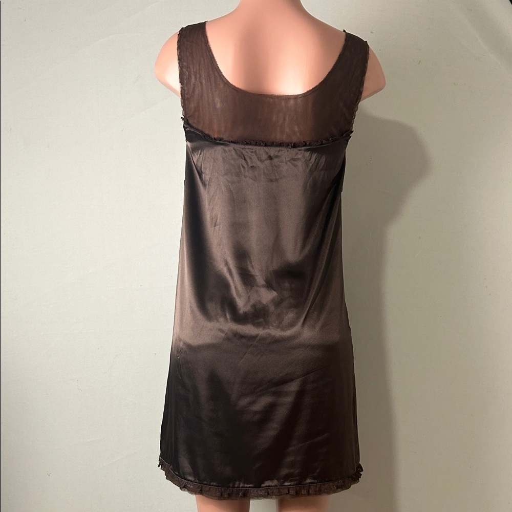 Vera Wang Vintage Y2K Satin Slip Dress Brown Size Small - Picture 4 of 8